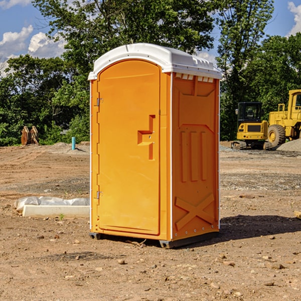 how often are the portable restrooms cleaned and serviced during a rental period in Negley OH